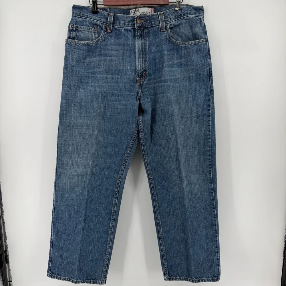 Levis 569 Loose Straight Jeans Mens 36x32 Blue Baggy Relaxed Fit Denim Pants Y2K